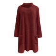 thumbnail image 5 of Yokua Women's Wool Sweatshirt Turtleneck Autumn and Winter Warm Sweater Plus Size Waist Pullover with Pockets, 5 of 10