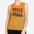 thumbnail image 2 of Holly Jolly Vibes Women's Muscle Tank 2X-Large Antique Gold, 2 of 5