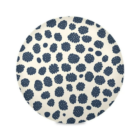 

15.4inch Round Placemats DIY Printing Design Suitable for Kitchen Table Party Decoration Black and White Pattern