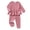 Pink, variant on 12 Months Baby Girls Clothes 18 Months Girls Fall Winter Outfits Set Solid Color Infant Girl Long Sleeve Sweatshirt Top Pants Set Pink