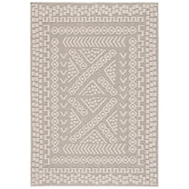 SAFAVIEH Global Hermite Bordered Indoor/Outdoor Area Rug, Beige/Light Beige, 8' x 10'