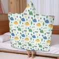 thumbnail image 5 of Light Toned Dinosaur with ROAR Pattern Hooded Bath Towel，60"x35" for Ages 3 To 12 Kids, Quick Dry Lightweight Soft Microfiber Hood Beach Towel Cover Up for Kids, 5 of 7