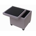 thumbnail image 2 of hometrends Faux Linen Storage Ottoman, 2 of 5