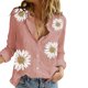thumbnail image 4 of ICHUANYI Clearance Women Printed Cotton Long Sleeve Tank Career Bloues Cardigan Tops(Pink, XXL) ICHUANYI WER2023081017253, 4 of 6