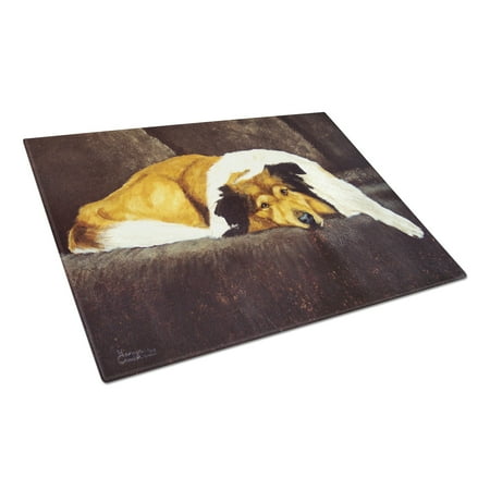 

Carolines Treasures AMB1031LCB Collie by Tanya and Craig Amberson Glass Cutting Board Large 12H x 16W multicolor