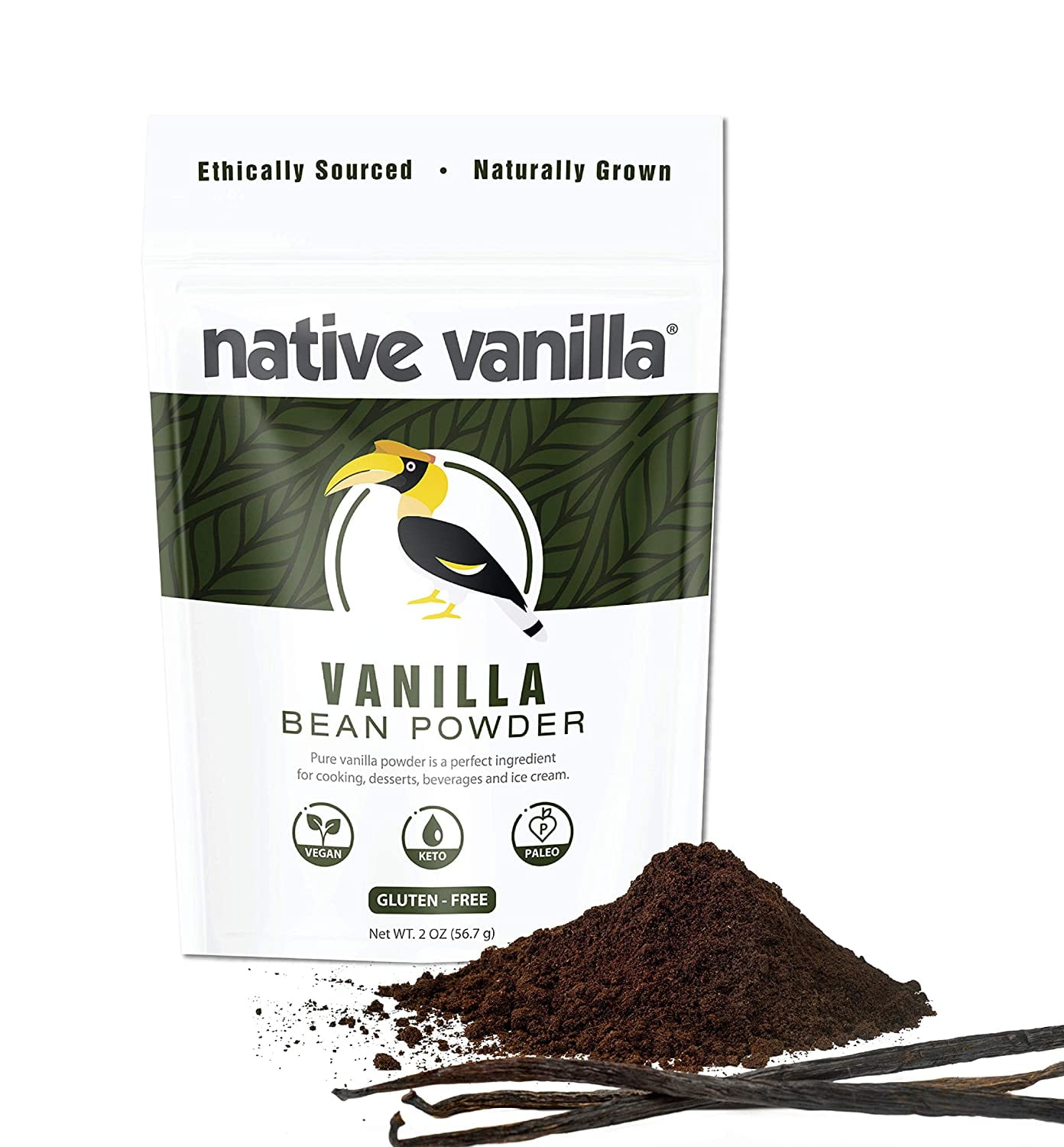 Ground Vanilla Bean Powder, 1/2 lb Native Vanilla