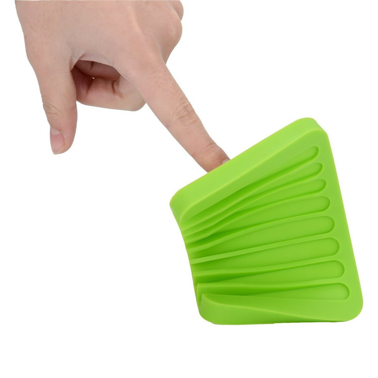 6pcs Bathroom Soap Dishes Dish Silicone Rubber Soap Holder With Dra