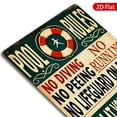 thumbnail image 7 of 1pc Metal Wall Sign, 8x12 Inches, Vintage Pool Rules Design, Rustproof & UV Protected, Perfect for Outdoor Pools, Home, Beach Houses, Bars, and Cafes, Pool Safety Reminder Decor, 7 of 7