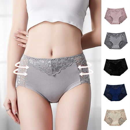 

Jiaroswwei Women Panties Solid Color Lace Underwear Seamless Patchwork Briefs for Daily Wear