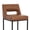 Brown/Black Leg, variant on ClinQ Counter Height Bar Stools Set of 1, Hollow Back Kitchen Island Barstools, Upholstered Faux Leather Counter Stools with Metal Frame, Beige