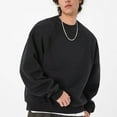 thumbnail image 6 of RYDCOT Men's Oversized Fleece Sweatshirt Long Sleeve Crewneck Casual Pullover Tops Solid Color Loose Fitting Sweatshirts Big & Tall 4XL Black, 6 of 9