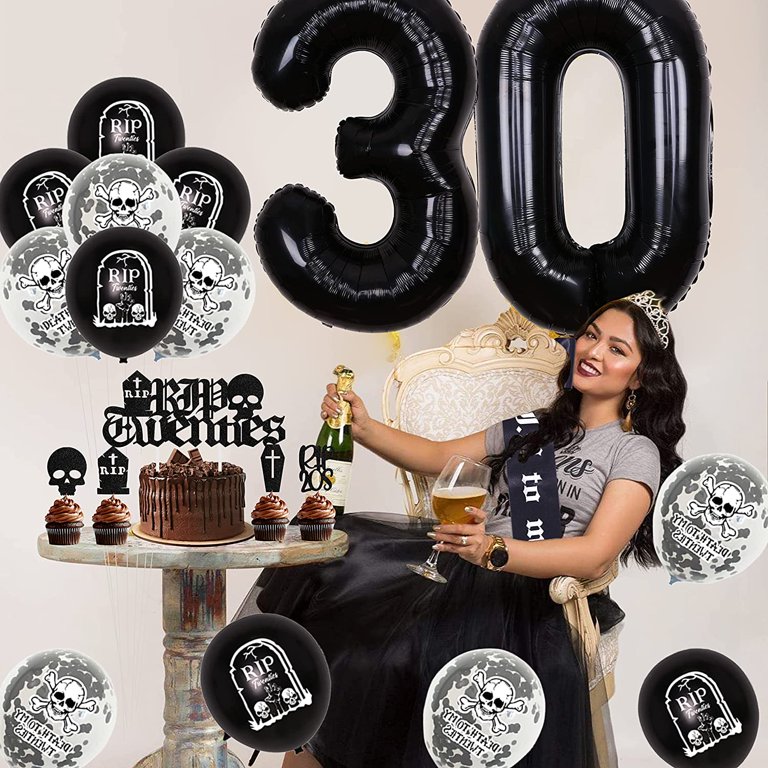 Funny 'Death To My 20s' 30th Birthday Party Decorations Kit – Includes Banner, Balloons, Sash & More
