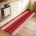 thumbnail image 3 of Red Striped Runner Rug 2x6 FT,Non Slip Hallway Rugs,Modern Minimalist Gradient Lines Country Washable Soft Floor Carpet Throw Runner Carpet Long Rugs for Entryway Kitchen Bedside Sliding Door, 3 of 8