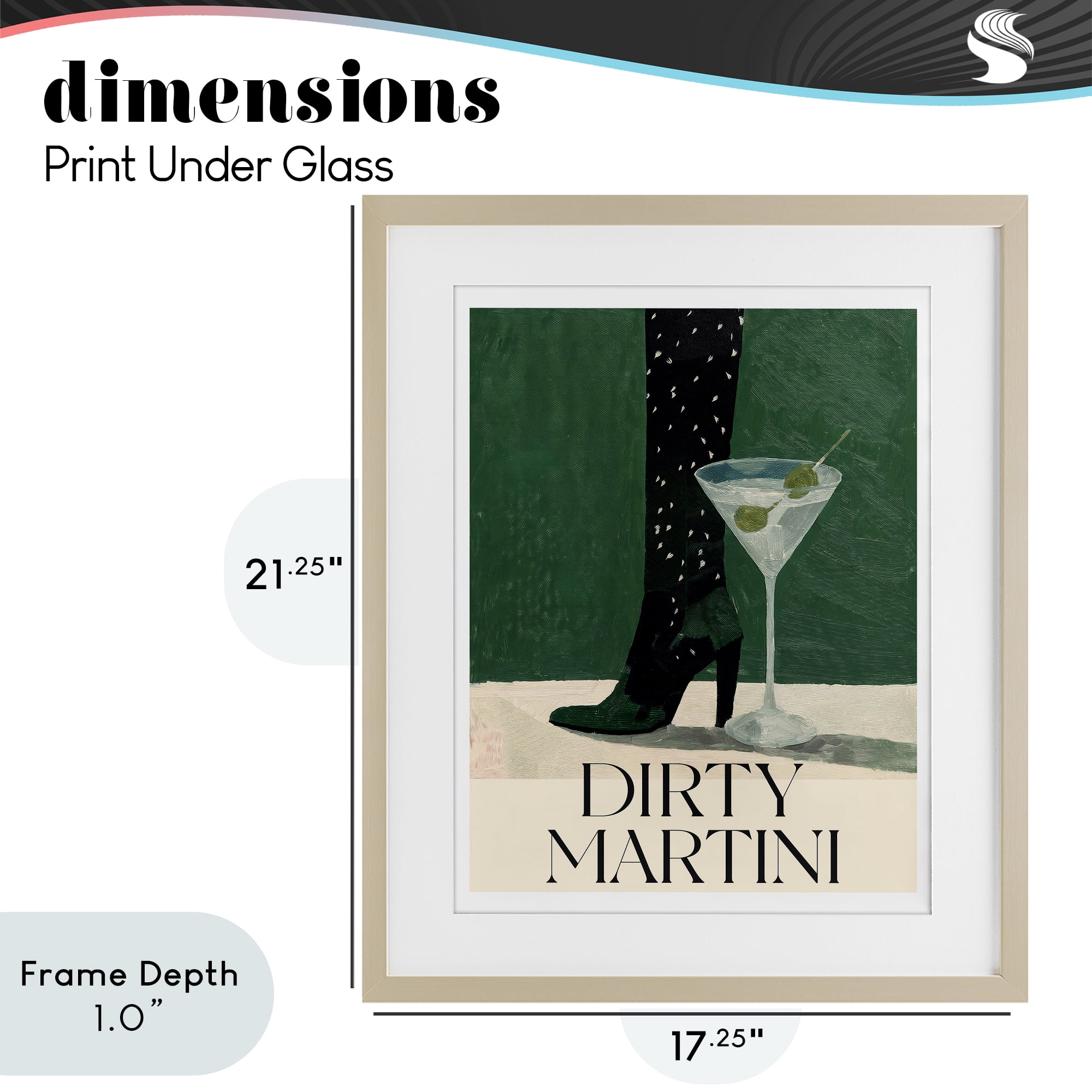 Stupell Industries Dirty Martini Stylish Heel Birch Framed Print Under Glass, design by Lettered and Lined