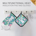 thumbnail image 4 of Yayeee Oven Mitts and Pot Holder Set of 2 Heat Resistant Kitchen Gloves Baking Hot Pad, Cartoon Easter Bunny, 4 of 5