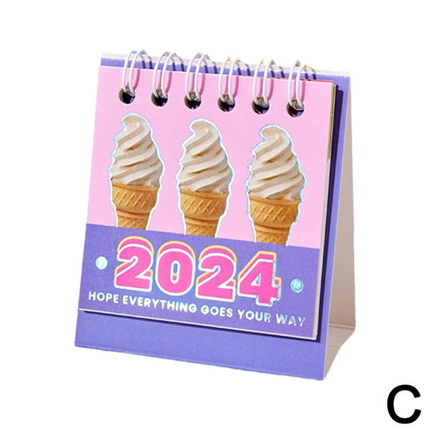 Mini Calendar 2024 Tabletop Small Calendar Small Calendar Ornament E2P7
