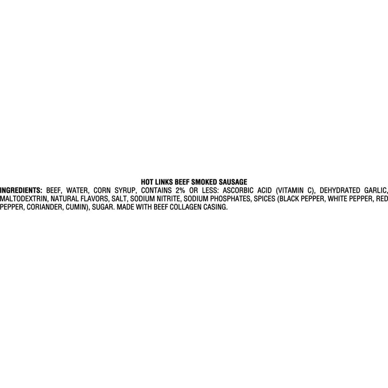 Hillshire Farm Hot Beef Smoked Sausage Links 13.5 oz 6 Count
