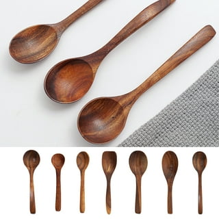 Kitchen Wooden Spoons Mixing Baking Serving Utensils Puppets 12 In - 12 Pack