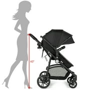 Infans 2 In 1 Foldable Baby Stroller Kids Travel Newborn Infant Buggy Pushchair Black