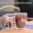 thumbnail image 3 of Double Wall Insulated Coffee Mugs, 16 Ounces - Clear Glass, Cappuccino & Latte Cups, Heat Resistant, 3 of 7