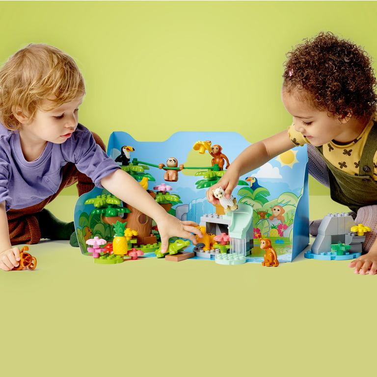  LEGO DUPLO Wild Animals of South America 10973 Educational Set  - Featuring 7 Toy Animal Figures and Jungle Playmat, Early Learning and  Motor Skill Toys for Toddlers, Girls, Boys, and Kids