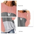 thumbnail image 4 of Sarapandan Women Long Sleeve Top Casual Roundneck Color Matching Kink Breathable Polyester Machine Washable Clothing Pink Gray Gray XXL, 4 of 5