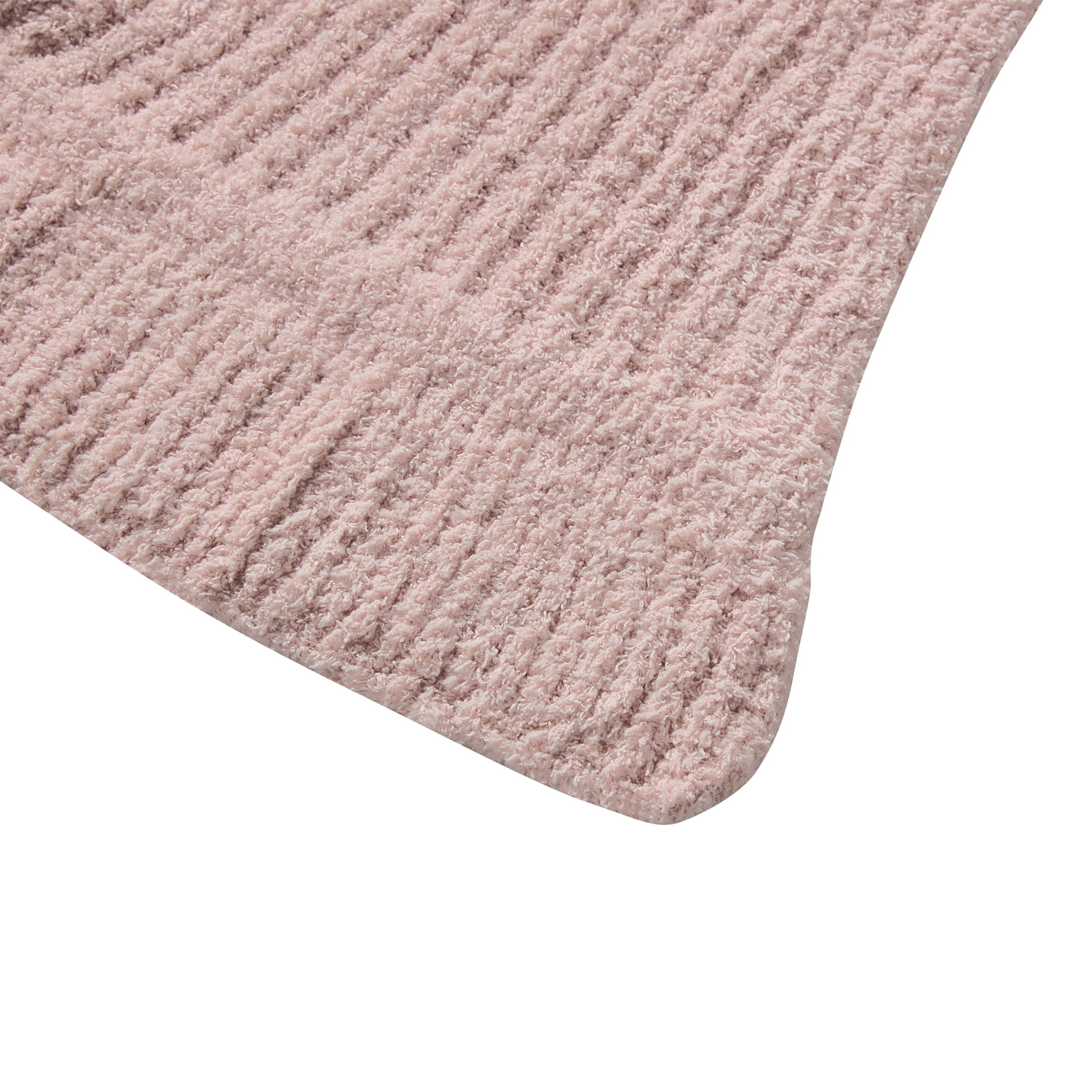 My Texas House Pink 60 in x 70 in Rib Knit Ruffle Throw Blanket