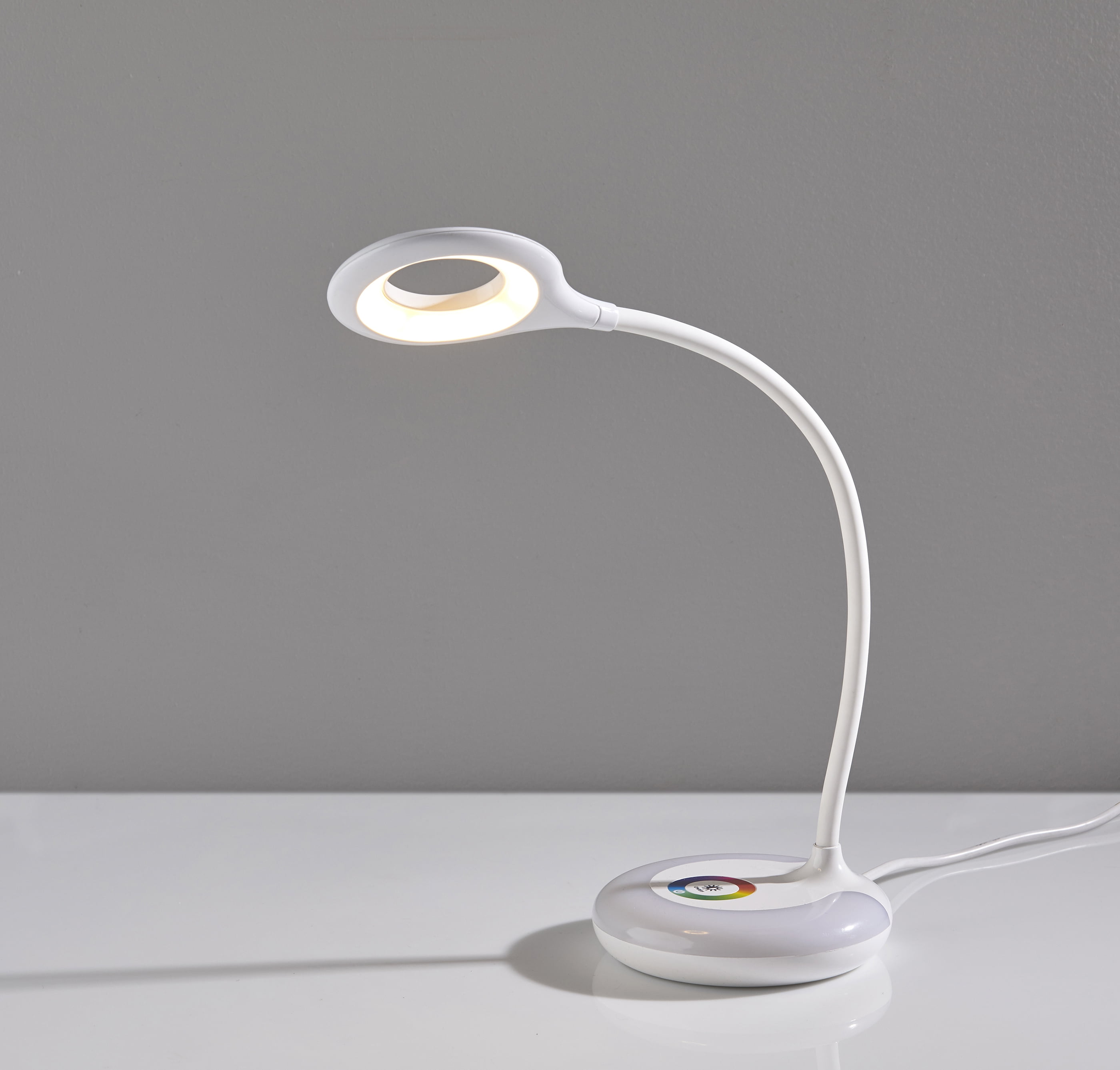 Mainstays 20-Inch Adjustable LED Desk Lamp With USB Port, White