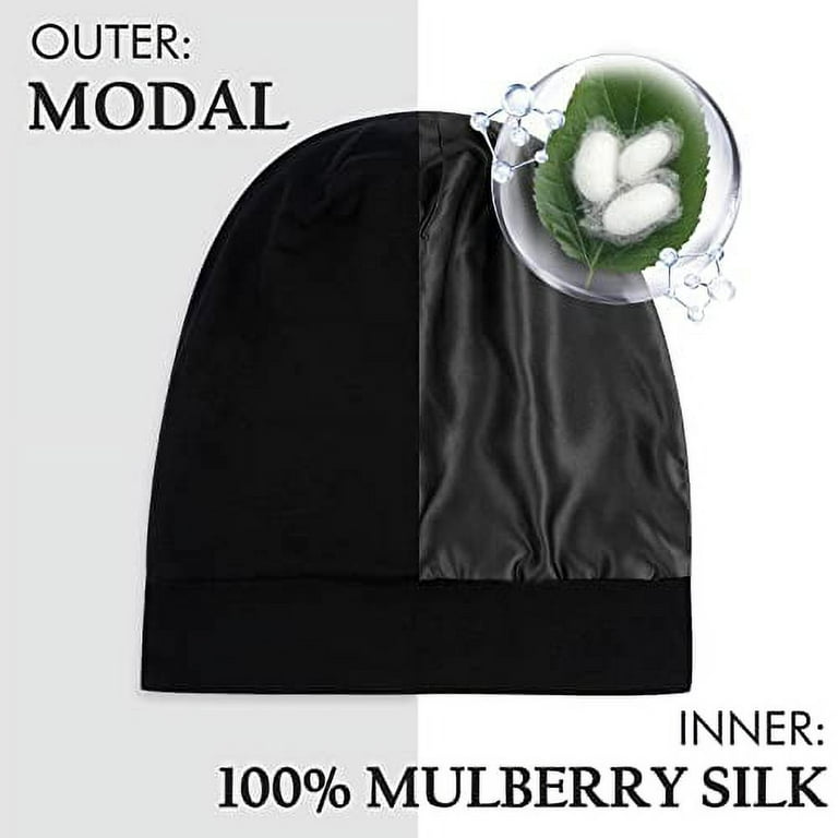 OLESILK 100% Mulberry Silk Bonnet for Sleeping Women, Silk Hair Wrap for  Sleeping, Silk Sleep Bonnet for Women&Men, Real Silk, Not Satin, Grey