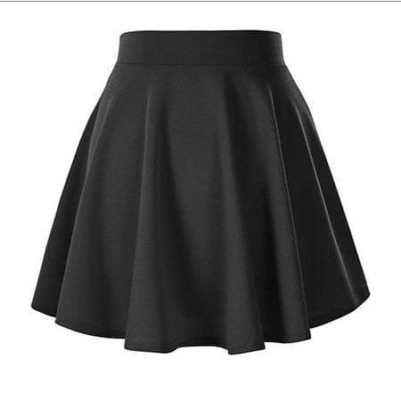 Women s Basic Versatile Stretchy Flared Casual Mini Skater Skirt XS-3XL Plus Size