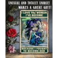 thumbnail image 2 of I Love The Woman I've Become - Gothic Metal Sign - Moody Goth Purple Shades In This Inspirational Woman Empowerment Decor - Great Wicca, Wiccan, Witch, Occult, Magic Gift Under $20 (8" x 12"), 2 of 5