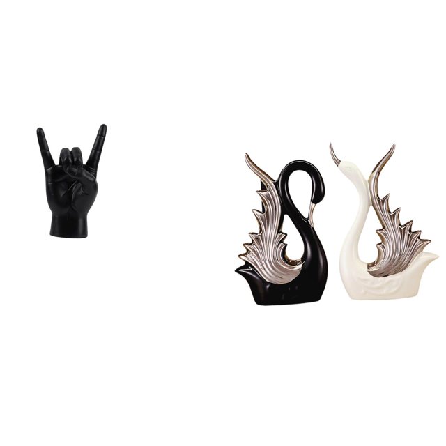 Estatua del gesto de la roca,Estatuas y figuras de dedos con gestos de música rock,Esculturas de resina con estantes modernos y creativos,estatua de cisne,Figuras de cisne,estatuas,decoración