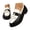Black, variant on EliteGoogv Womens Tassel Loafers Low Heel Slip On Comfortable Walking Shoes For Women Casual Daily Footwear US:9.5