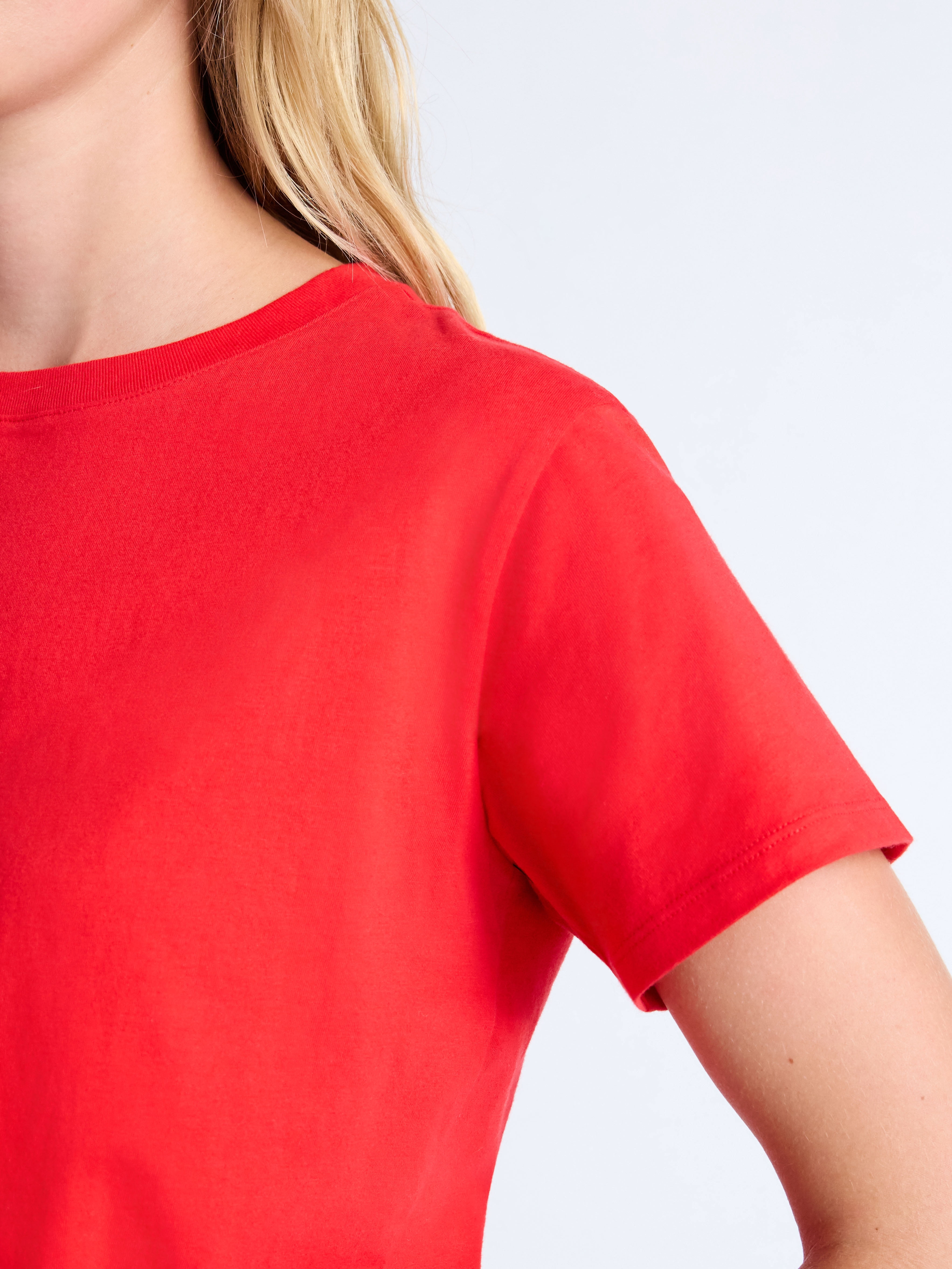 Free Assembly Women's and Women's Plus Cotton Cropped Boxy Tee with Short Sleeves, Sizes XS-4X