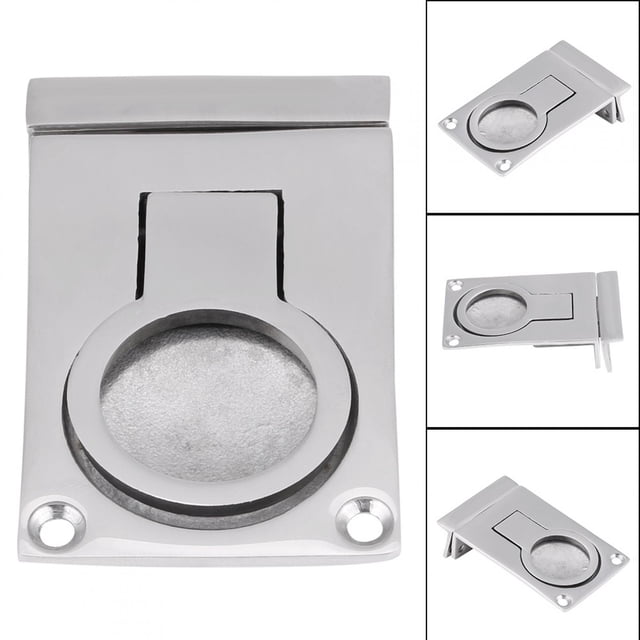 Manija de escotilla de barco, manija de anillo de acero inoxidable, manija de escotilla empotrada, gabinete de casillero, elevador de tracción para barco marino 57 x 40 mm