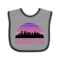 Inktastic Charlotte North Carolina Gifts Skyline Girls Baby Bib