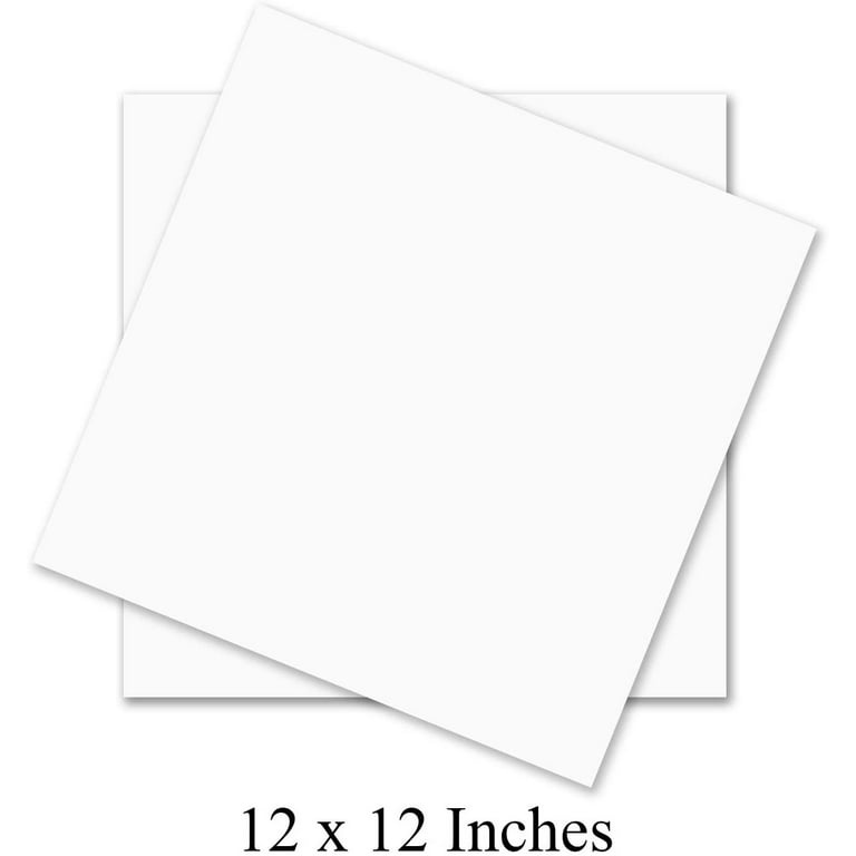 12 x 12 Square Cardstock | 80lb Cover White Thick Card Stock Paper -  Smooth Finish | For Scrapbooking, Arts and Crafts, Wedding Invitations