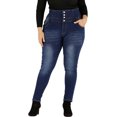 thumbnail image 1 of KVMeteor Women's Plus Size Solid Color High Waist Buttons Jeans Denim Pants, 1 of 3