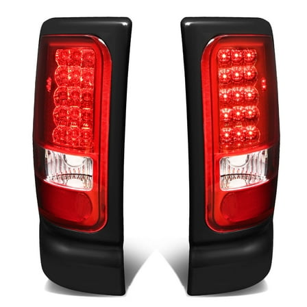 DNA Motoring For 94-02 Dodge Ram 1500 2500 3500 LED Tail Light Brake Lamps Pair Red