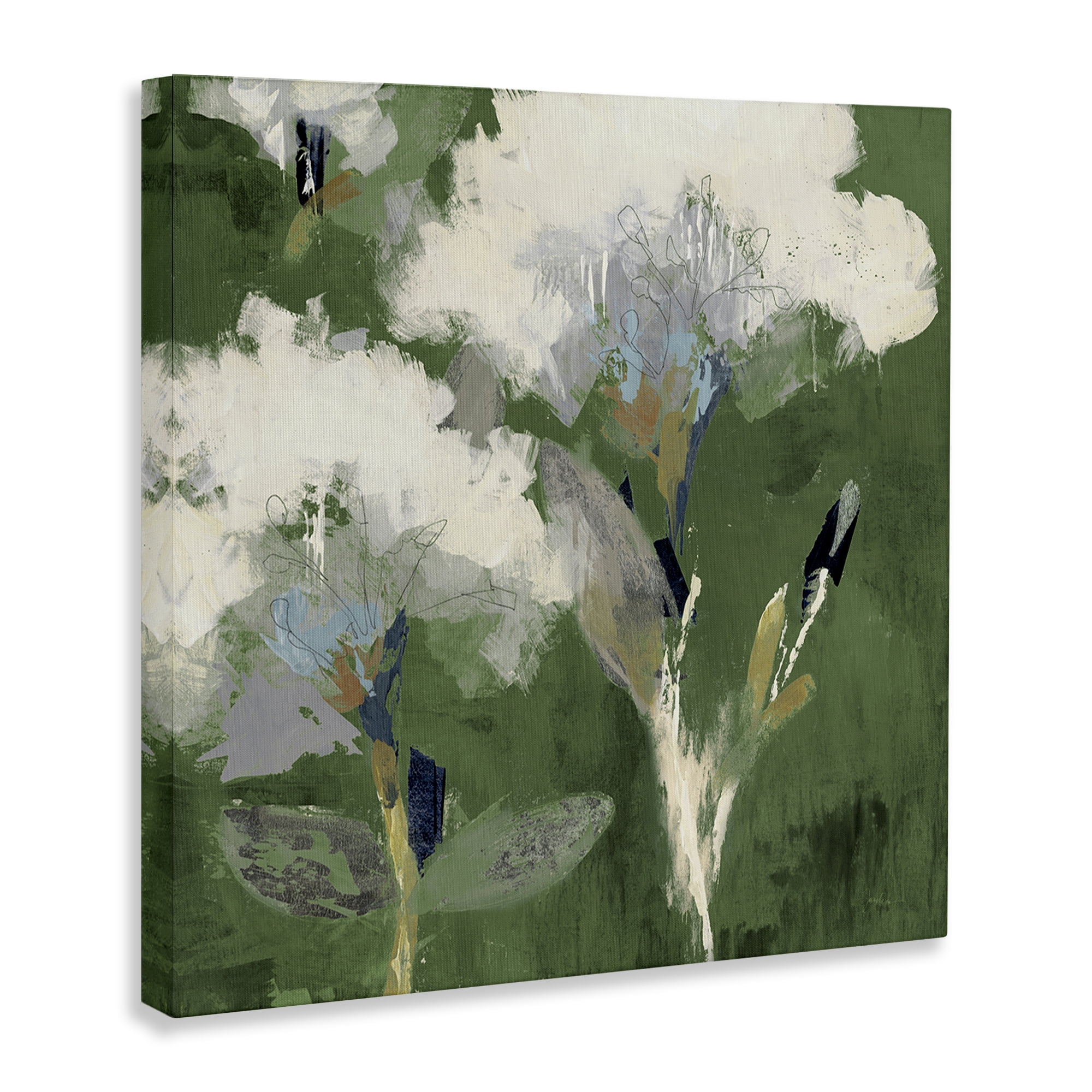 Stupell Industries Abstract Botanical Buds Plants & Flowers Painting Wrapped Canvas Art Print Wall Art, 30 x 30