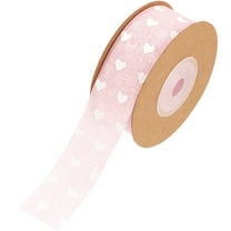 PENIKOKO Valentine's Day Ribbon Pink Durable Heart Design for Party and Craft Decoration
