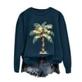 thumbnail image 6 of Towmus Christmas Palm Tree Sweatshirt for Women Funny Hawaiian Graphic Sweatshirts Crewneck Long Sleeve Casual Pullover Tops, 6 of 6