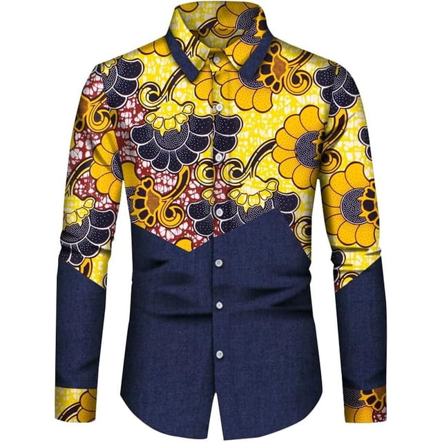 Camisas para hombre blusas con puños y estampado floral ropa de uso diario para vacaciones de manga larga con botones camisas de diseño de moda retro