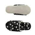 thumbnail image 5 of COEQINE Daisy Black Womens Fuzzy Slippers Cozy Indoor Shoes Trendy House Slippers Comfortable Open Toe Home Sandals Slip On House Shoes for Bedroom Travel Party, 38-39, 5 of 7