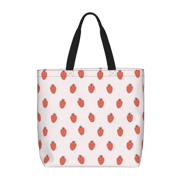 Easygdp Strawberry Bolsa Tote para Mujer, Bolso de Hombro para Trabajo, Playa, Viajes, Compras y Supermercado