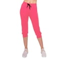 thumbnail image 2 of ALWAYS Capri Jogger Pants, Women's Casual Slim Bottoms Neon Pink L, 2 of 5
