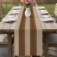 thumbnail image 4 of Brown Wood Grain Table Runner - 120 Inch Long Ombre Rustic Retro Wooden Plank Cotton and Linen Blended Dress Scarves Farmhouse Table Runner for Kitchen Dining, Coffee Table, 13" x 120", 4 of 8