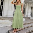 thumbnail image 3 of PENGXIANG Femmes Maxi Robe d'Été Casual Boho Sans Manches Spaghetti Sangle Smocked Longues Robes de Plage Soleil, 3 of 5
