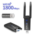 thumbnail image 3 of Adaptador WiFi USB, 1800 Mbps 2,4 GHz con antena externa IEEE802.11AX compatible con adaptador de red ámbrica /10/7 para escritorio de Sunnimix Adaptador Wi-Fi USB, 3 of 8
