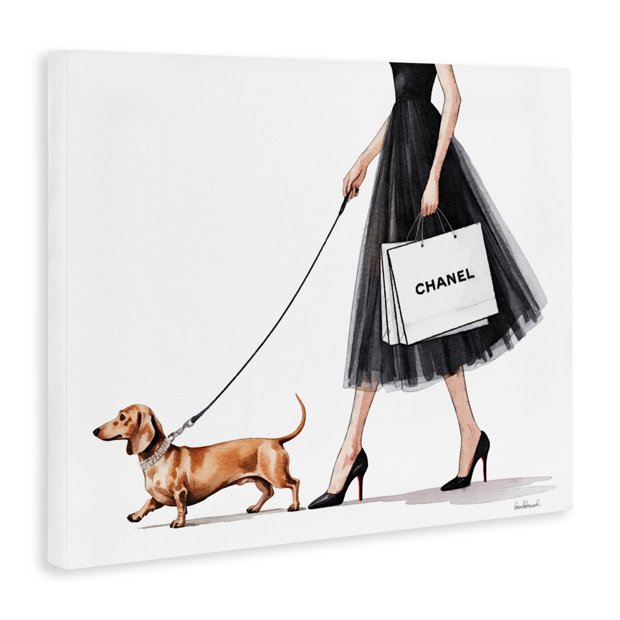 Stupell Industries Glam Dog Walking Canvas Wall Art, design by Amanda Greenwood